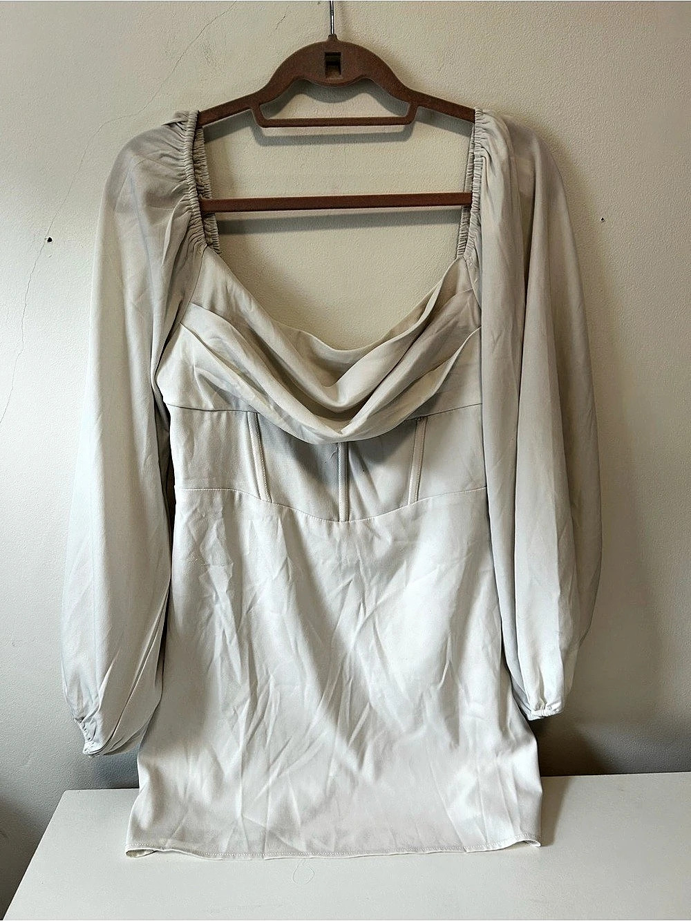 Princess Polly Lillie Long Sleeve Mini Dress White Size 10